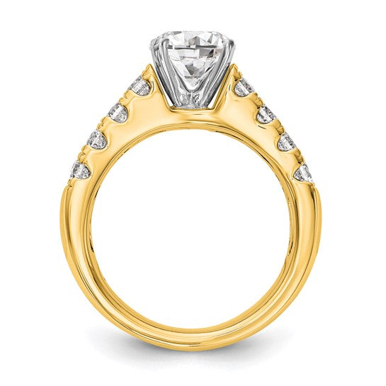 14K Yellow Gold Diamond Peg Set Semi-mount Engagement Ring