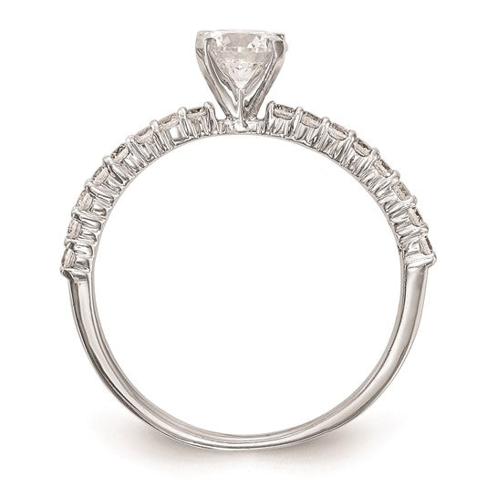14K White Gold Peg Set 1/5 carat Diamond Semi-mount Engagement Ring