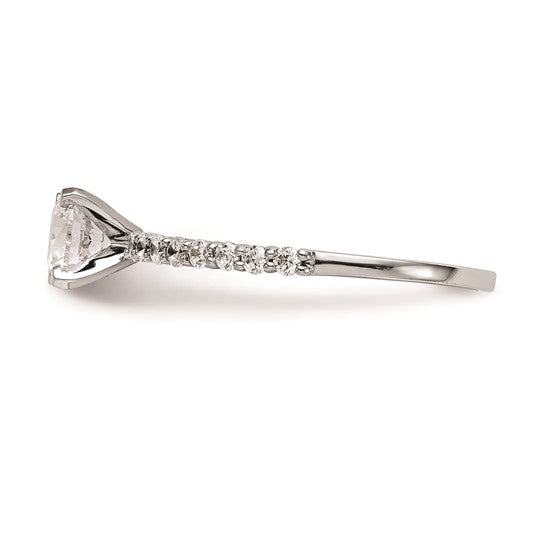 14K White Gold Peg Set 1/5 carat Diamond Semi-mount Engagement Ring