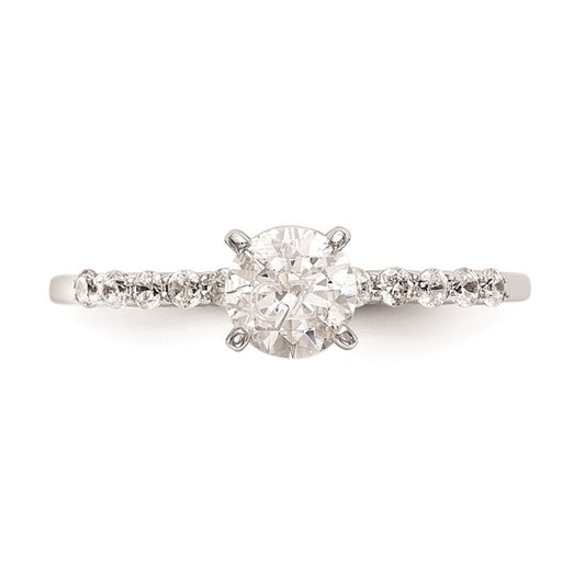 14K White Gold Peg Set 1/5 carat Diamond Semi-mount Engagement Ring