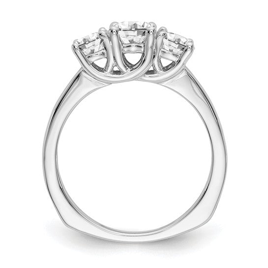 True Origin 14K White Gold 1/2 carat Lab Grown Diamond VS/SI D E F Semi Mount Peg Set Ring