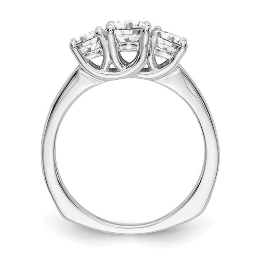 True Origin 14K White Gold 1/2 carat Lab Grown Diamond VS/SI D E F Semi Mount Peg Set Ring
