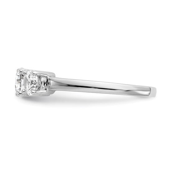 True Origin 14K White Gold 1/2 carat Lab Grown Diamond VS/SI D E F Semi Mount Peg Set Ring