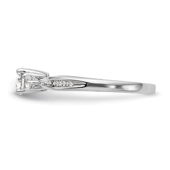14K White Gold Lab Grown Diamond VS/SI GH, 3-Stone Complete Eng Ring