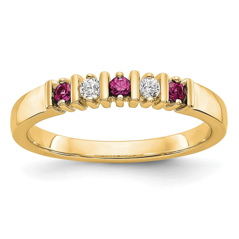 14k Yellow Gold Diamond w/Ruby Band
