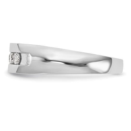 14K White Gold 5-Stone Diamond Men's Channel Band