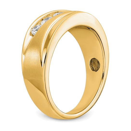 True Origin 14K Men's 1/2 carat Lab Grown Diamond VS/SI D E F Brushed and Polished Band