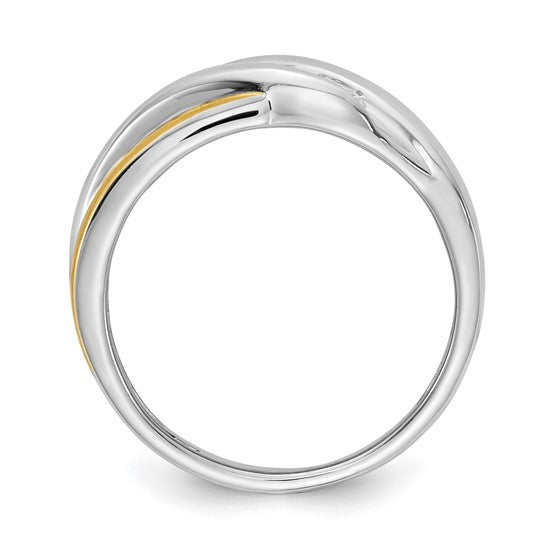 14k Two-tone 7-Stone 1/3 carat Diamond Complete Men's Ring