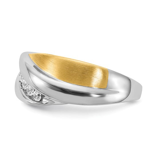 14k Two-tone 7-Stone 1/3 carat Diamond Complete Men's Ring