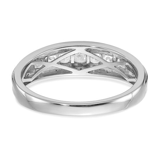 14k Two-tone 7-Stone 1/2 carat Diamond Complete Men's Ring