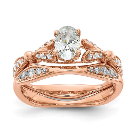 14k Rose Gold Diamond Semi-mount Engagement Ring