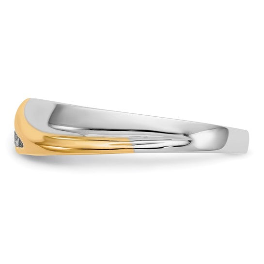 14k Two-tone Diamond Mens Ring