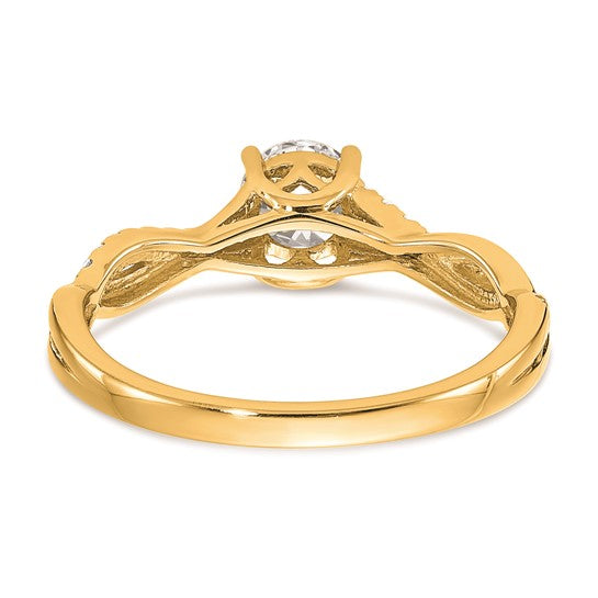 14k Diamond Semi-mount Criss-Cross Engagement Ring