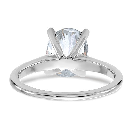 14kw 3ct. D E F Pure Light Oval Moissanite Solitaire Ring