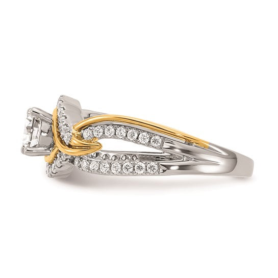 14k Two-tone Gold Diamond Semi-mount Engagement Ring