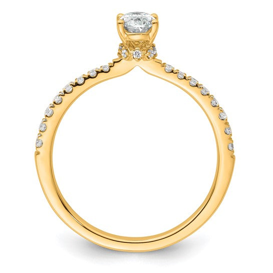 14ky Lab Grown Diamond SI, G H I, S/M Oval Engagement Ring