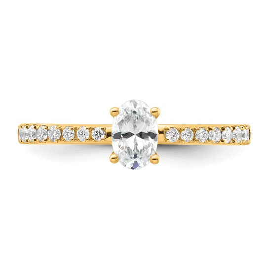 14ky Lab Grown Diamond SI, G H I, S/M Oval Engagement Ring