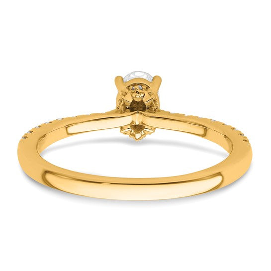 14ky Lab Grown Diamond SI, G H I, S/M Oval Engagement Ring