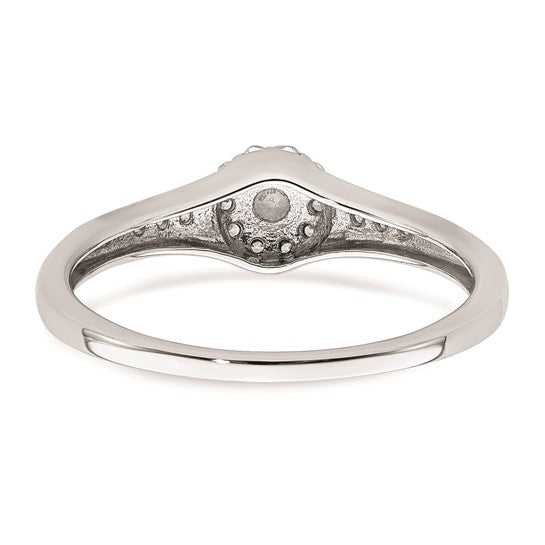 10k White Gold Halo Cluster 1/5 carat Diamond Complete Engagement Ring