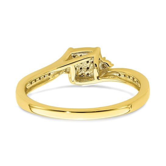 10k Yellow Gold Diamond Cluster Engagement Ring
