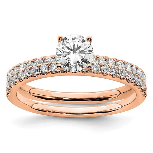 14K Rose Gold Lab Grown Diamond VS/SI GH, Semi-mount Engagement Ring