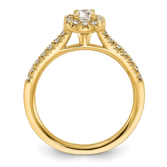 14K Eternal Promise Lab Grown Diamond Halo Complete Ring