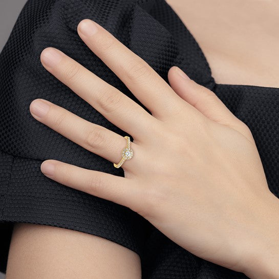 14K Eternal Promise Lab Grown Diamond Halo Complete Ring