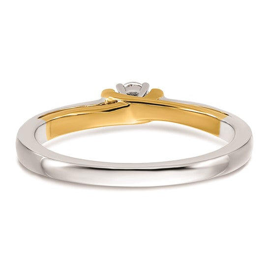 First Promise 14k Two-tone 1/10 carat Round Diamond Complete Promise/Engagement Ring