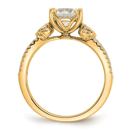 14k Split Shank (Holds 1.5 carat (7.5mm) Round Center) 1/4 carat Diamond Semi-Mount Engagement Ring