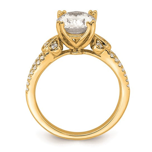 14k Split Shank (Holds 2 carat (10x7.5mm) Oval Center) 1/4 carat Diamond Semi-Mount Engagement Ring