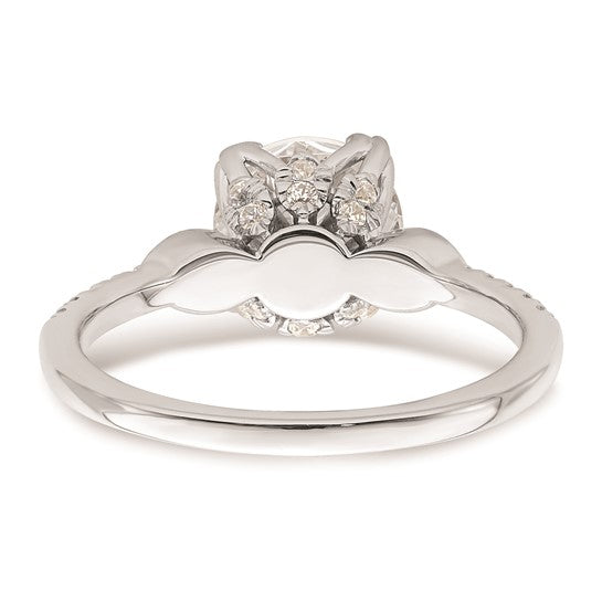 14k White Gold (Holds 2 carat (8.2mm) Round Center) 1/4 carat Diamond Semi-Mount Engagement Ring