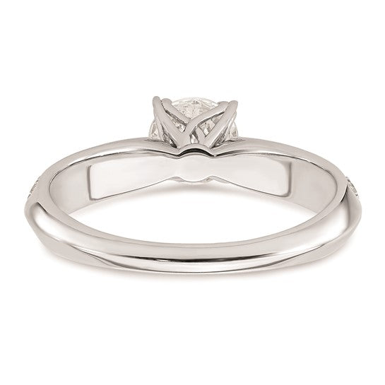 14k White Gold (Holds 3/4 carat (5.8mm) Round Center) 1/5 carat Diamond Semi-Mount Engagement Ring