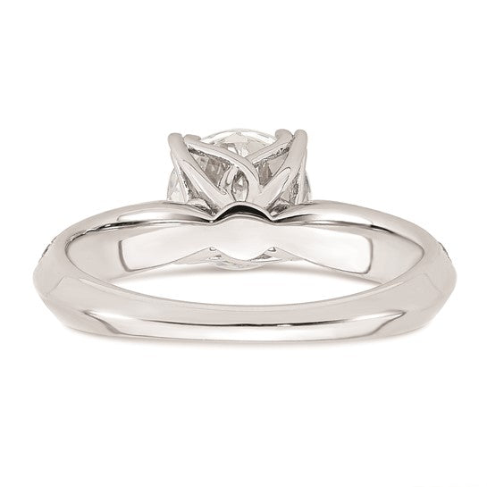 14k White Gold (Holds 1.5 carat (7.5mm) Round Center) 1/4 carat Diamond Semi-Mount Engagement Ring