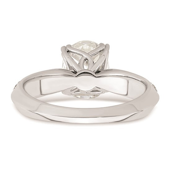 14k White Gold (Holds 1.5 carat (9.2x6.9mm) Oval Center) 1/4 carat Diamond Semi-Mount Engagement Ring