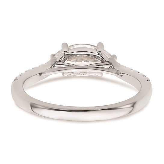 14k White Gold East West (Holds 3/4 carat (9.2x5.00mm) Marquise Center) 1/5 carat Diamond Semi-Mount Engagement Ring