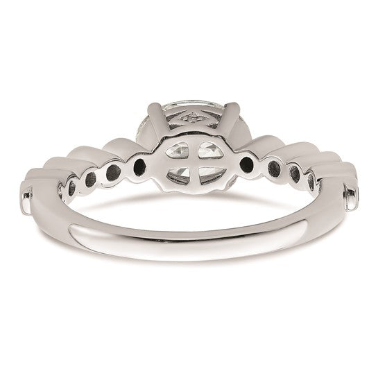 14k White Gold East West (Holds 1 carat (8.00x6.1mm) Oval Center) 1/5 carat Diamond Semi-Mount Engagement Ring