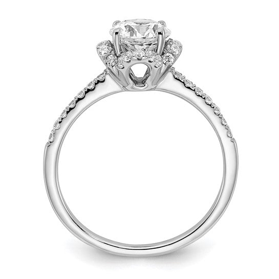 14K White Gold Lab Grown Diamond VS/SI GH, Round Semi-Mount Eng. Rin