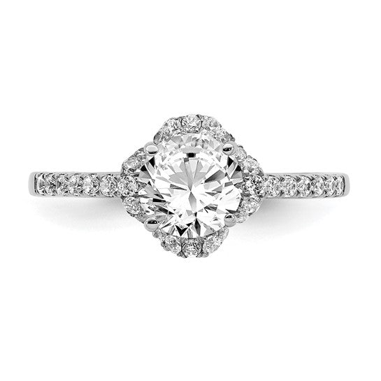 14K White Gold Lab Grown Diamond VS/SI GH, Round Semi-Mount Eng. Rin