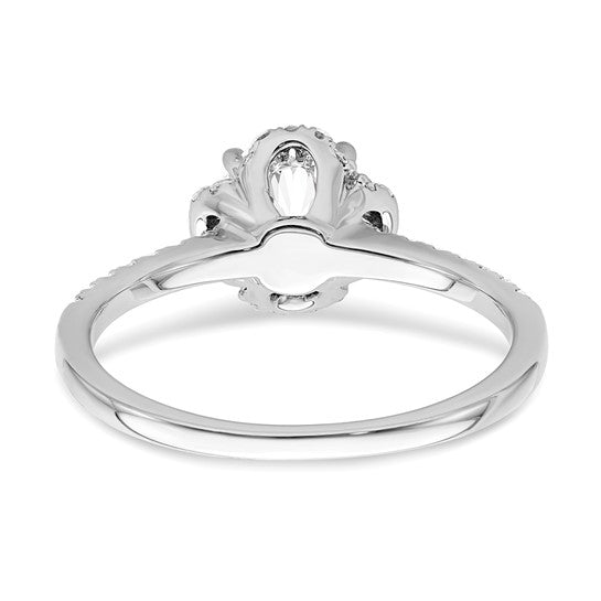 14K White Gold Lab Grown Diamond VS/SI GH, Round Semi-Mount Eng. Rin