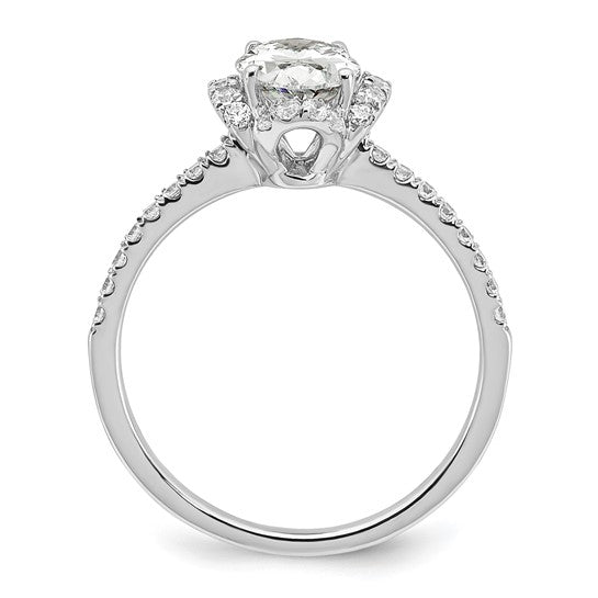 14K White Gold Lab Grown Diamond VS/SI GH, Oval Semi-Mount Eng. Ring