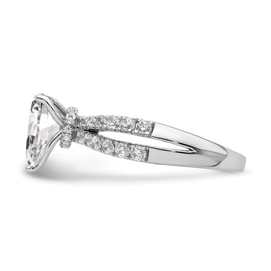 14K White Gold Lab Grown Diamond VS/SI GH, Pear Semi-Mount Eng. Ring