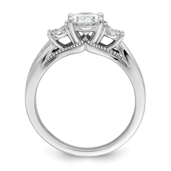 14K White Gold Lab Grown Diamond Semi-mount Oval Engagement Ring