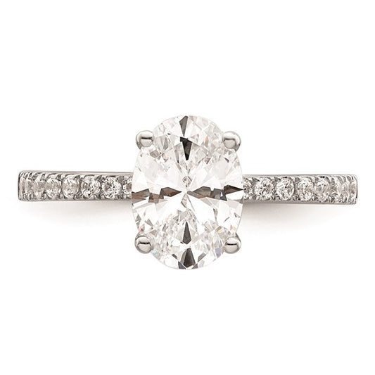 14k White Gold Halo Plus 3/8 carat Diamond Complete Engagement Ring