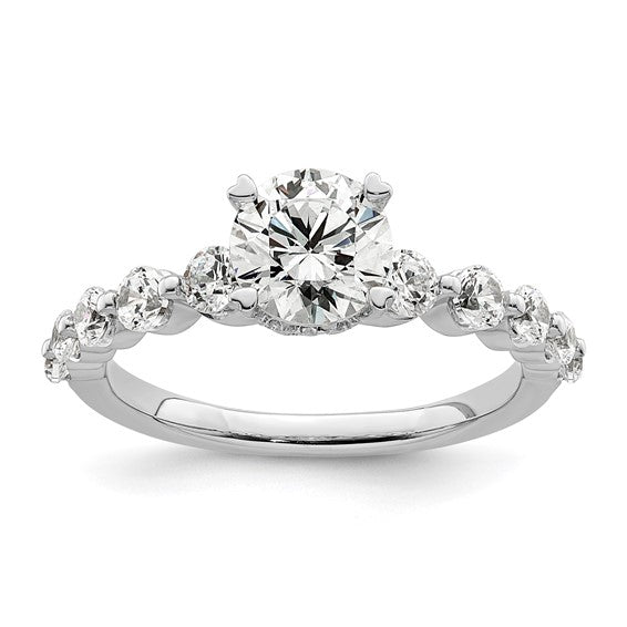 14K White Gold Lab Grown Diamond VS/SI GH, Semi-mount Eng Ring