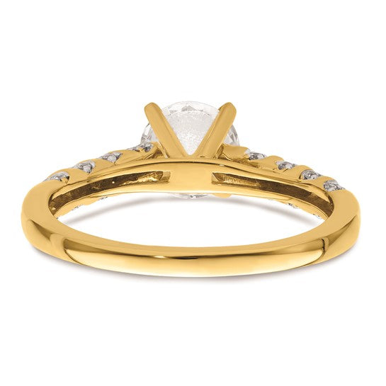 14K Twist Shank (Holds 1 carat (6.5mm) Round Center) 1/6 carat Diamond Semi-Mount Engagement Ring