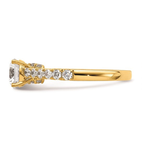 14K Vintage (Holds 1 carat 6.5mm) Round Center) 1/2 carat Diamond Semi-Mount Engagement Ring