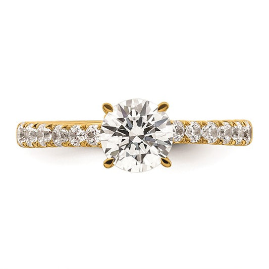 14K Vintage (Holds 1 carat 6.5mm) Round Center) 1/2 carat Diamond Semi-Mount Engagement Ring
