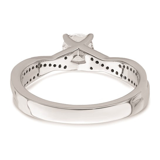 14k White Gold Criss-Cross 1/2 carat tw. Diamond Complete Engagement Ring