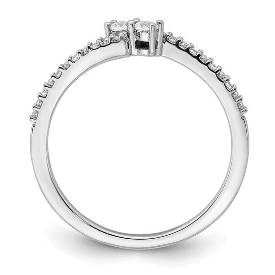 First Promise 14k White Gold Bypass 1/6 carat Round Diamond Complete Promise/Engagement Ring