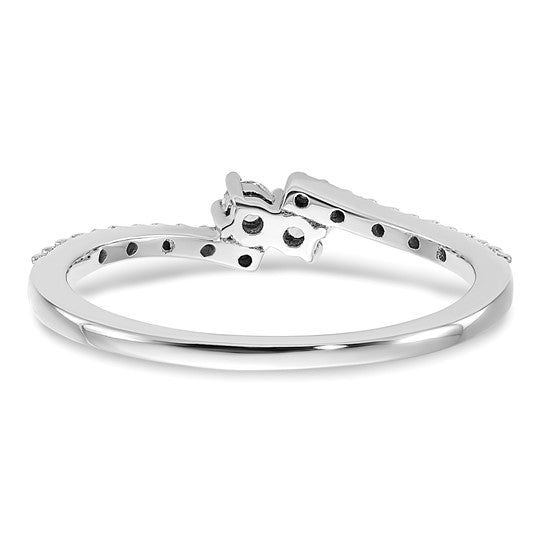 First Promise 14k White Gold Bypass 1/6 carat Round Diamond Complete Promise/Engagement Ring